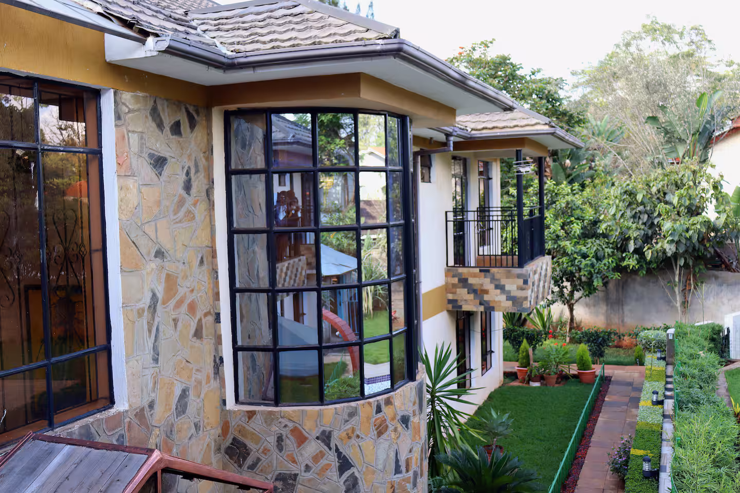 Lush manicured garden